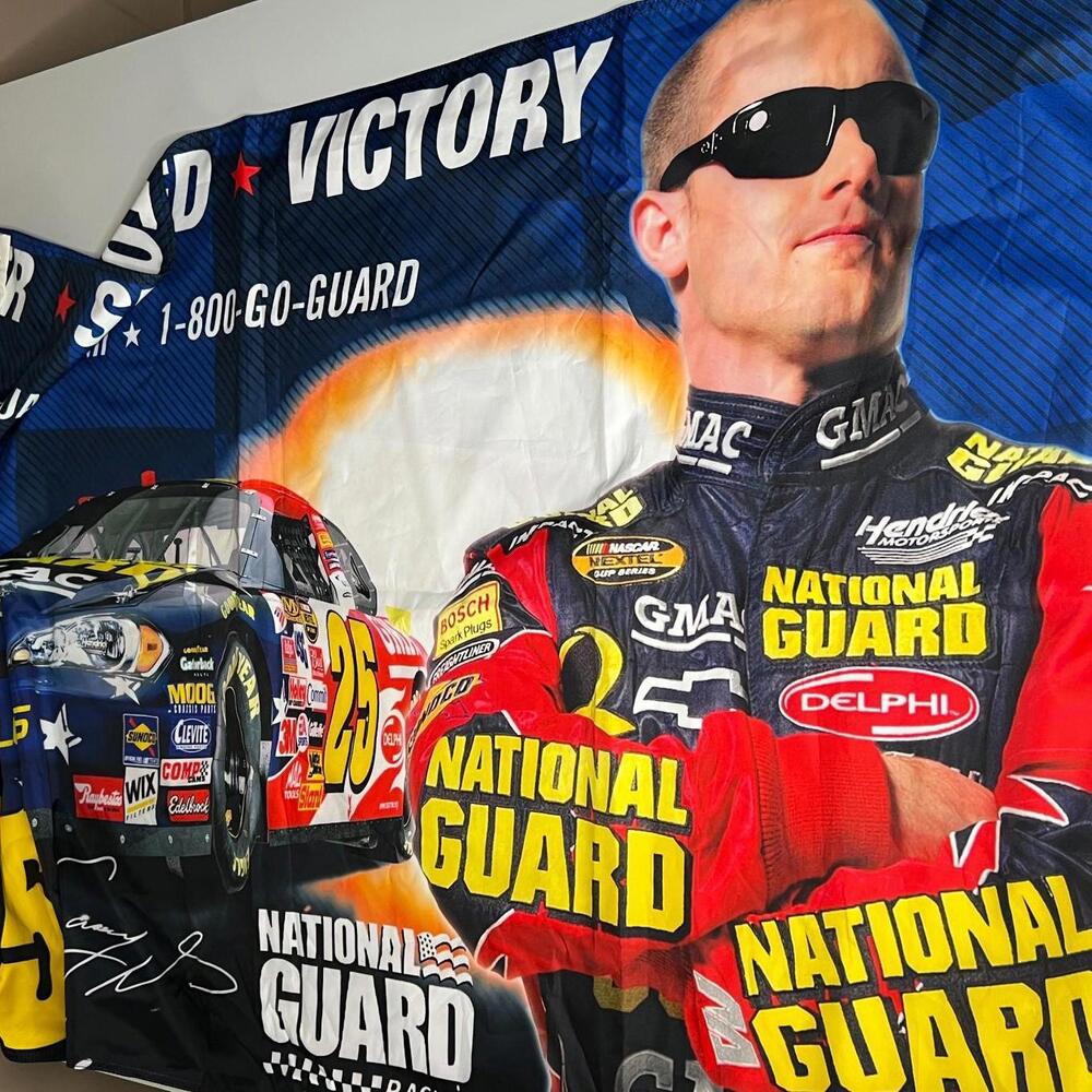 Vintage Casey Mears #25 NASCAR National Guard GMAC Chevy Flag Banner Nextel Cup‎